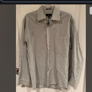 Calvin Klein Mens Casual Button Down Shirt Sz L 16 | 34/35 GUC